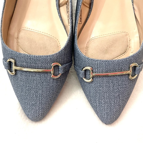 Denim Blue Jones New York Quaden Pointed Low Heel Pointed Toe Slingback Sz 9W - Picture 4 of 14